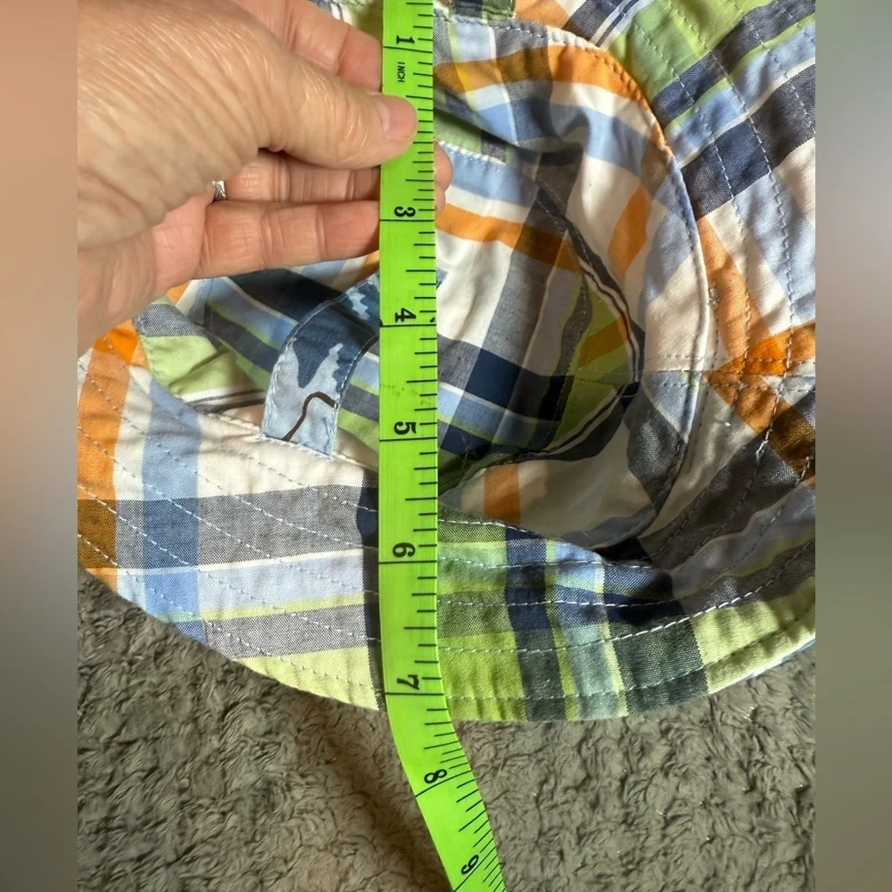 Pottery Barn Kids Reversible Bucket Hat hook & loop strap size 6-12 mo 2 for $30